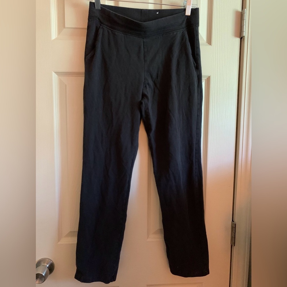 Athleisure Chic Loungewear Minimalist Cotton Black Pants